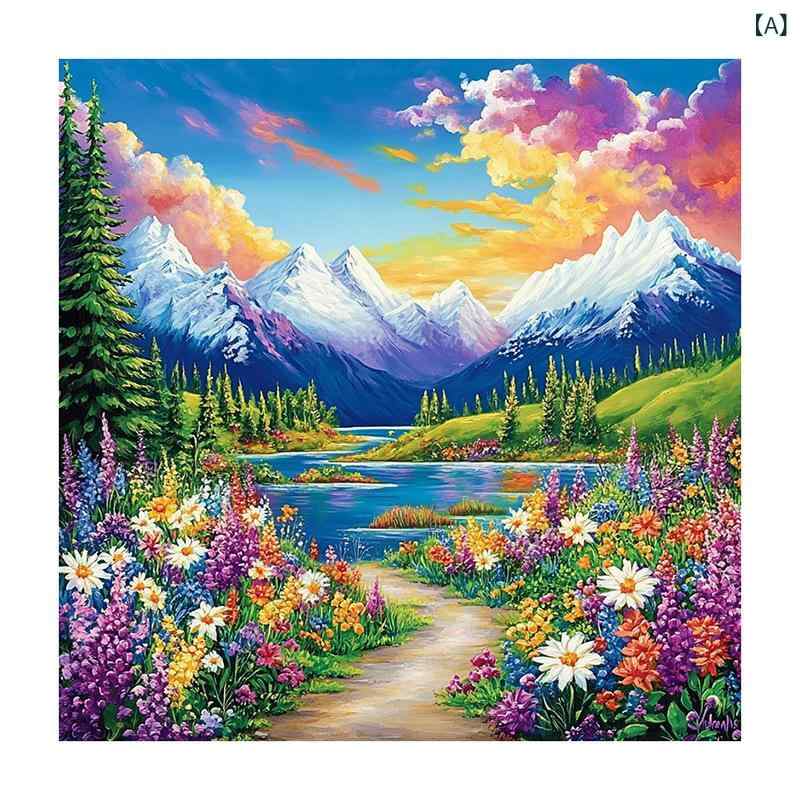 海辺の 灯台 風景 ダイヤモンド 絵画 雪山 湖 リビング ルーム 装飾 絵画 フル ダ...