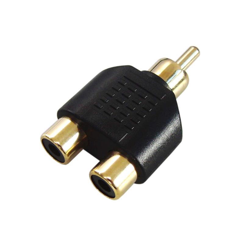 [F-FACTORY] RCA/ピン端子 2分配アダプター RCA分配プラグ RCA(オス)-RCA×2(メス)