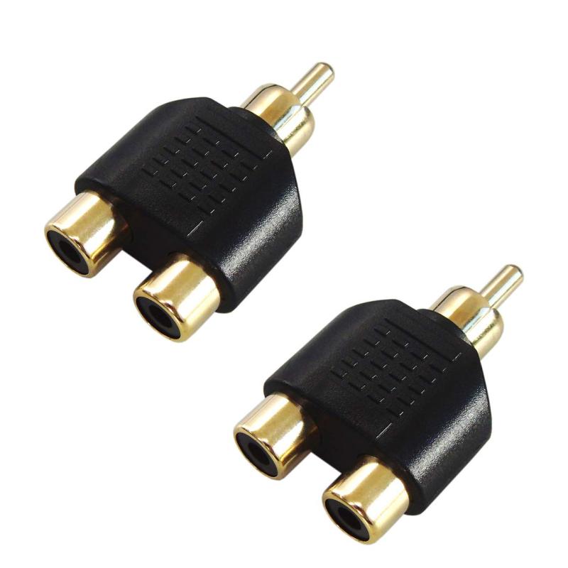 [F-FACTORY] RCA/ピン端子 2分配アダプター RCA分配プラグ RCA(オス)-RCA×2(メス)