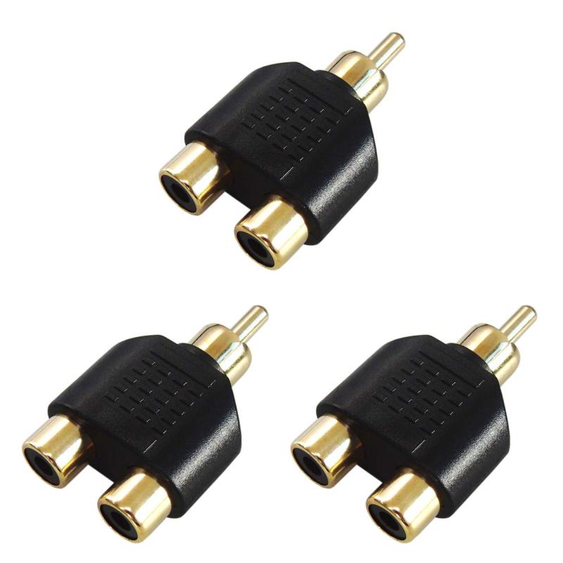[F-FACTORY] RCA/ピン端子 2分配アダプター RCA分配プラグ RCA(オス)-RCA×2(メス)