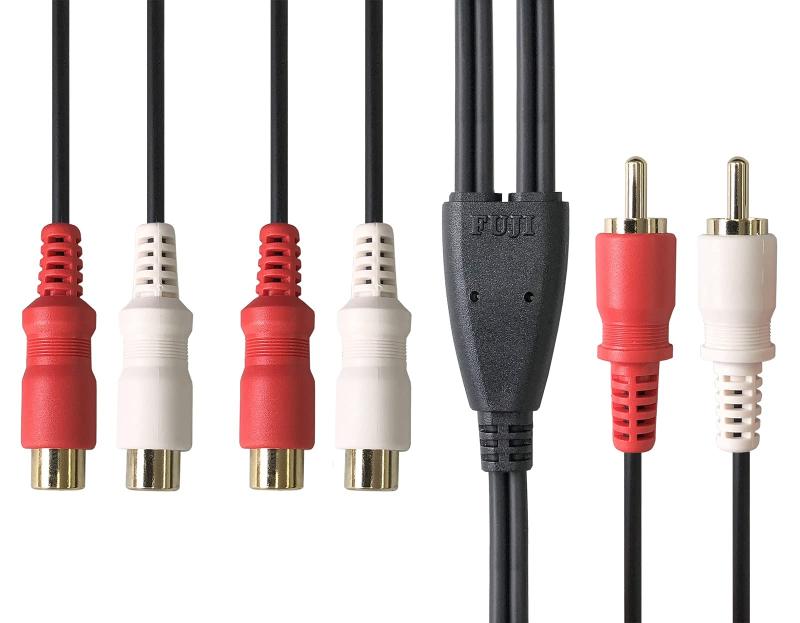 F-Factory RCA分岐ケーブル AVケーブル 分岐 (ピンジャック×3-ピンジャック×6) (赤・白・黄）映像・音声分配 2分配AVケーブル RCA/ピン(ビデオ)分配ケーブル
