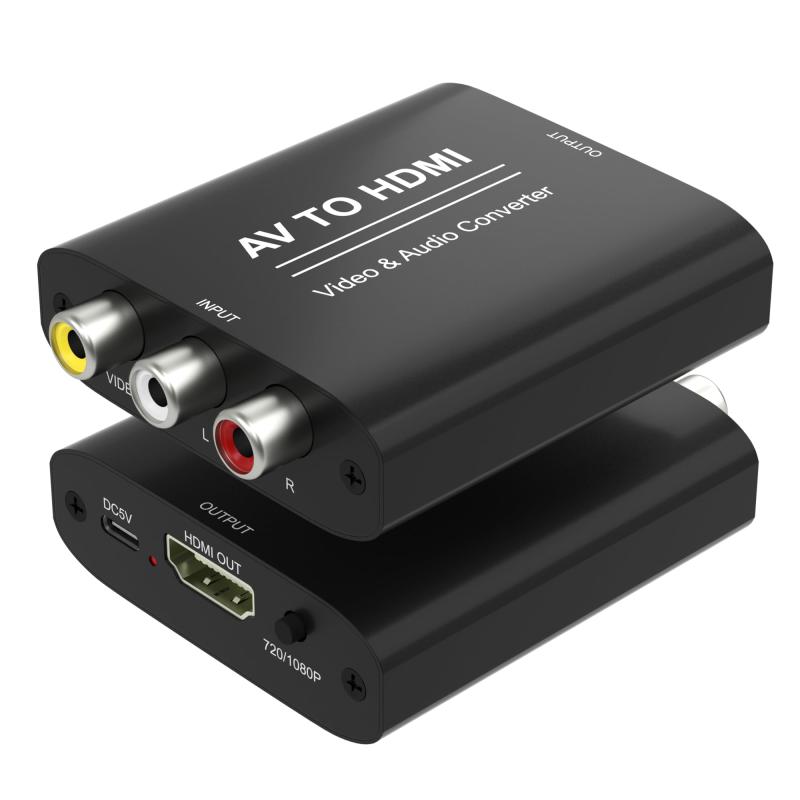 HDMI 変換 RCA to HDMI 変換コンバーター コンポジット H D M I 変換 アルミ合金製 720P/1080P変換 （赤、白、黄）3色端子
