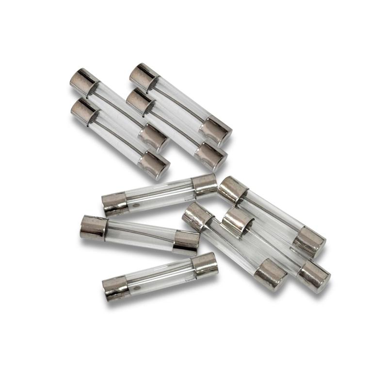 Rhea ガラス管ヒューズ 定格電流：0.5A 定格：250VAC ミニ管 ヒューズ ファストブロータイプ ガラスヒューズ ガラスミニ管ヒューズ シバ管ヒューズ 6x30mm 10個