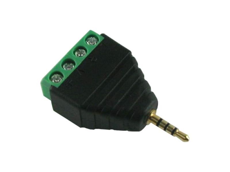 2.5mm ミニプラグ ミニミニプラグ マイクロプラグ フォーンプラグ フォンコネクタ 自作用 金メッキ ソルダーレス 4極 ネジ式ネジを締めて配線を固定するタイプです。サイズ：全長約4cm×全幅2.3cm×厚1.2cm　重量：約9g　表記：L/R/V/グランド　使用工具：プラスドライバーパッケージ：クリスタルパック　海外輸入品