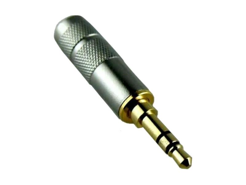 3.5mm ミニプラグ フォーンプラグ フォンコネクタ ハンダ式 自作用 金メッキ 3極 A シルバー