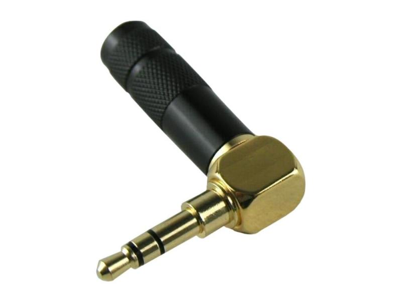 3.5mm ミニプラグ フォーンプラグ フォンコネクタ ハンダ式 自作用 金メッキ 3極 L型 A ブラック