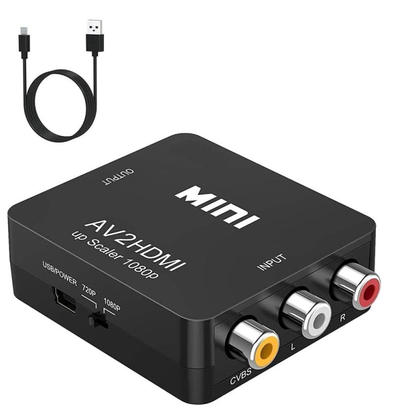 av変換hdmiビデオ変換器1080 P RCA変換HDMI変換器アナログRCA複合（赤 白 黄）3色端子HDMI変換アダプタモニタゲームセットトップボックス変換テレビ接続しやすいプラグアンドプレイ USBケーブ