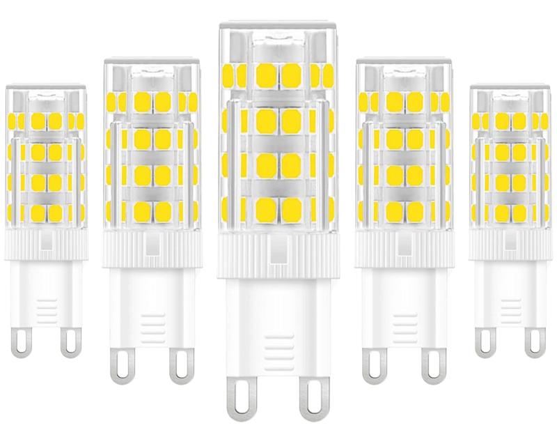 (5個入り) G9 LED電球 非調光対応 4W 省エネ，40Wハロゲンランプ相当，セラミックG9口金 350ルーメン 昼光色 6000K 360度広配光。...