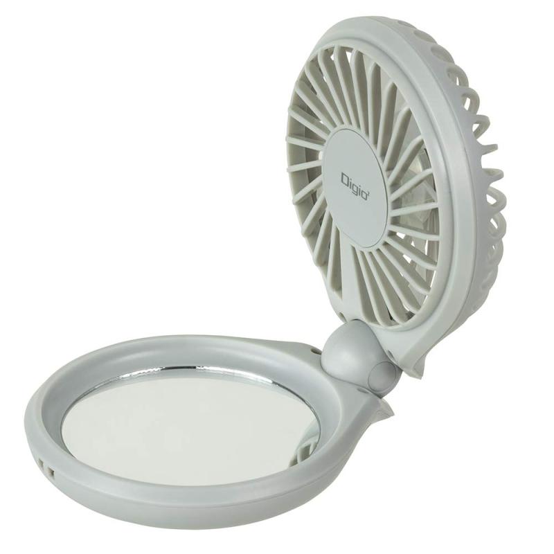 Digio2 コンパクト 扇風機 コンパクトミラーUSB充電