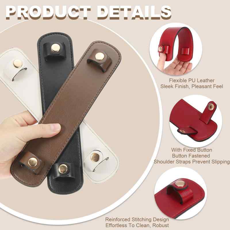 PATIKIL 23 x 4.8 cm レザーショルダーストラップパッド PUレザーバックパックストラップパッド ハンドバッグストラッププロテクター 取り外し可能 クッションカバー トートバッグ ハンドバッ