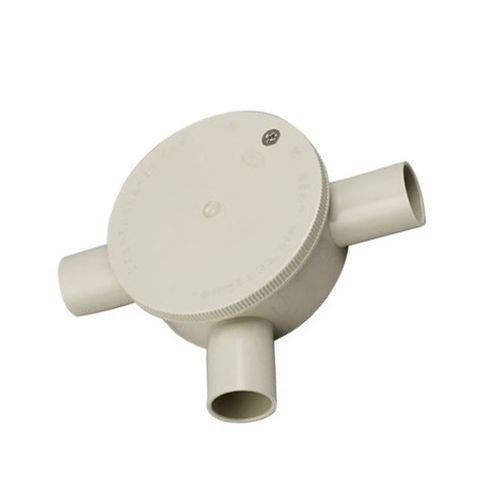 日動電工 露出用丸形ボックス 22 3方出 アイボリー HI R223JHW
