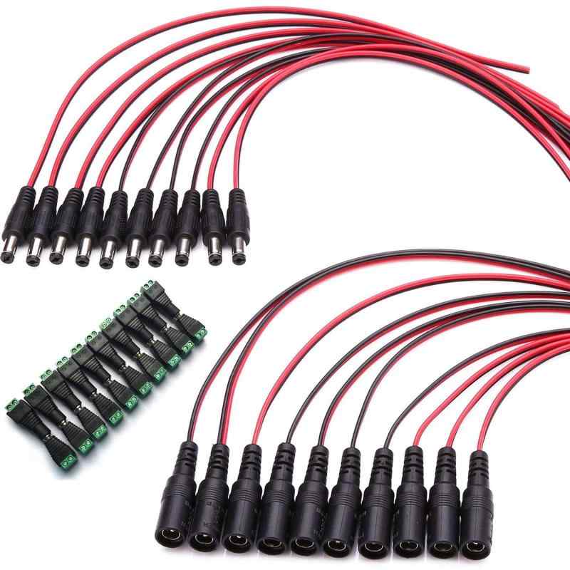GGZZ DC電源コネクタ ジャック コネクタ10 x 5.5mmx2.1mm DCオス電源ピグテールと 2.1×5.5mm DC メス電源ピグテール12V5A 20AWG DC電源接続ケーブル