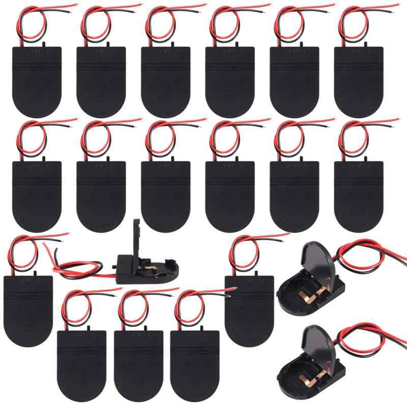 GTIWUNG 20個 3V CR2032セルボタンケース 電池ホルダー スイッチ付き 2ワイヤ オン/オフ スイッチ ブラックバッテリーホルダータイプ：CR2032バッテリーホルダー、オンオフスイッチ付きCR2032バッテリーホルダー。適...