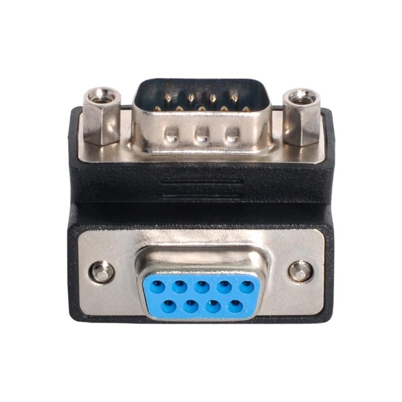 xiwai 90 度角度コネクタ 9Pin RS232 オス - メスナットタイプ性別チェンジャー延長アダプター