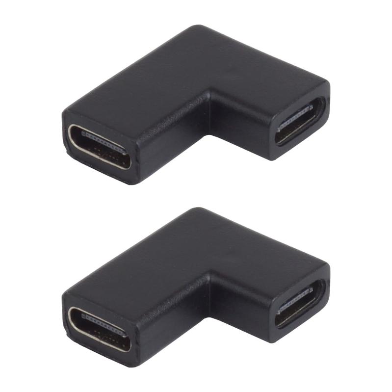 prendre USB Type-C 延長アダプタ 2個セット 中継アダプタ 角度変更 L字型 USB 3.1 最大100W データ通信 映像信号対応 メス メス 小型 持ち運び PR-USBC-LX-2ST