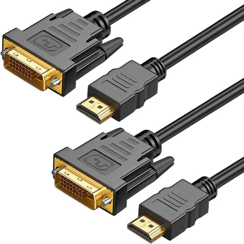 HDMI DVI 変換ケーブル 1.5M 双方向伝送対応 金メッキ端子 タイプAオス-DVI 24+5 ハイスピード 1080P 適用コンピューター デスクトップ ラップトップ PC モニター プロジェクター PS4 PS3 TV