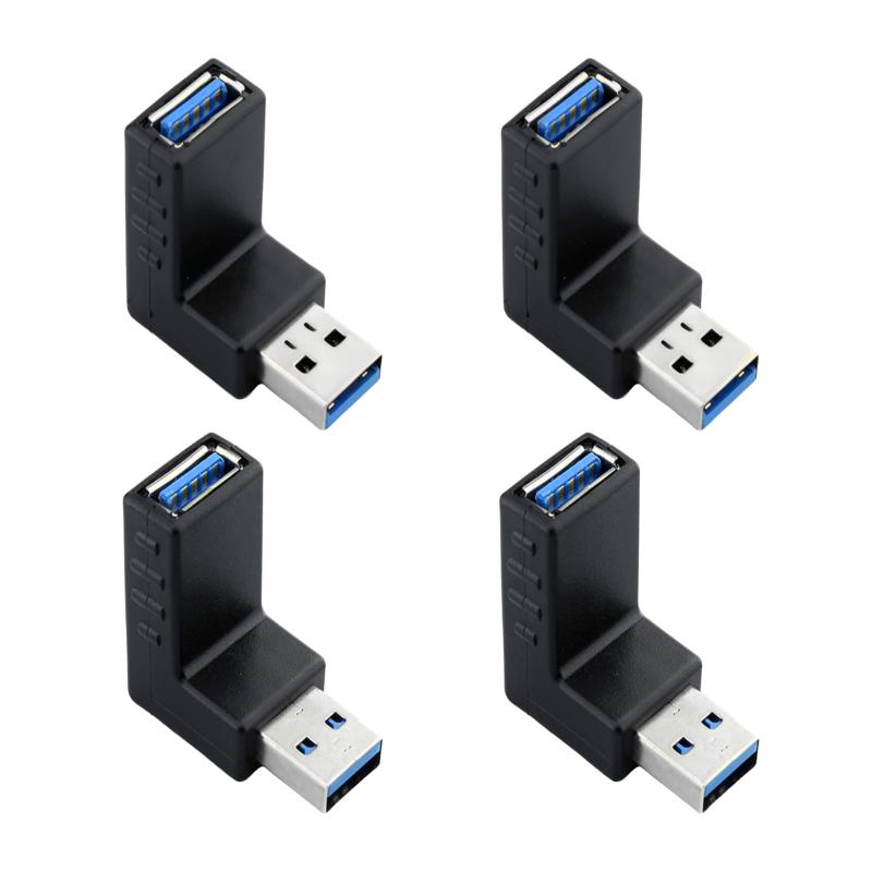 サムコス USB 3.0 アダプタ L型 90度 直角 方向変換アダプター オス×メス 高速 5Gbps Type A (タイプa オス〜タイプa メス) 変換アダプタ