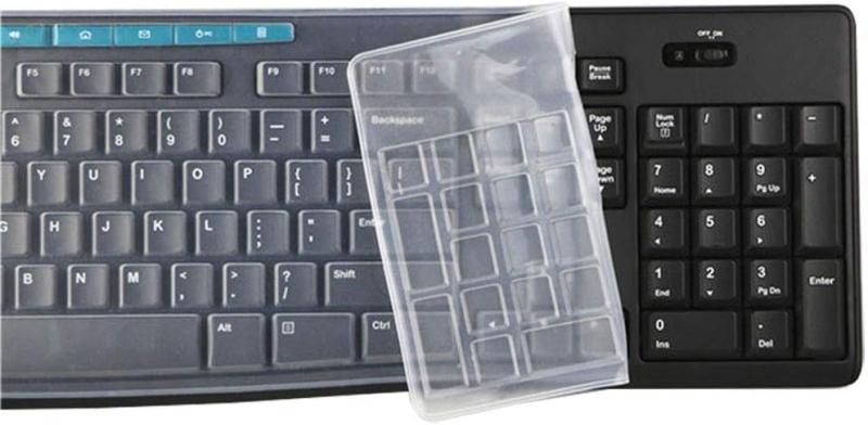 スカイライトの【Bookwarm】シリコンキーボード保護フィルム、透明保護フィルム、Logitech MK295 MK275 K200 MK200 K260 MK260 K270 MK270デスクトップキーボードに適しています｜アングル3