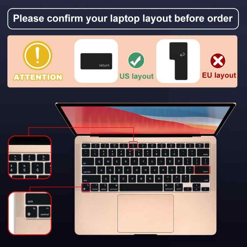 MasiBloom シリコーンキーボードカバースキン MacBook Air 13インチ用 Apple M1チップモデル A2337 Air 13インチ 2020年11月発売 Touch ID 米国版ソフトタッチアクセサリープロテクター