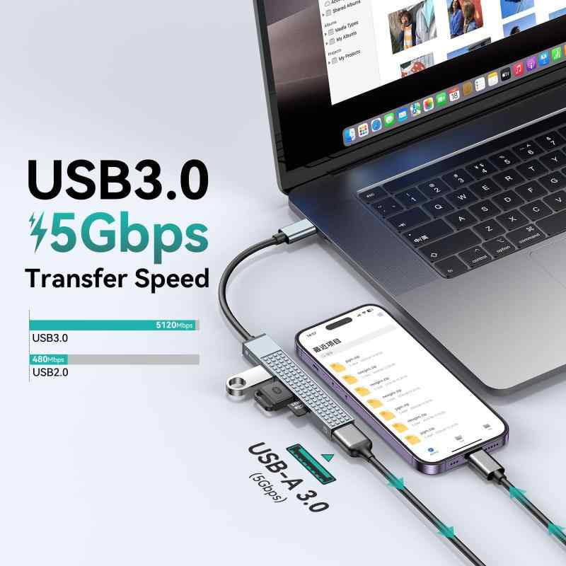 USB �ϥ� Yottamaster 4 �ݡ��� USB 3.0*1 �ϥ� 2.0*2 �ϥ� ���ץ�å��� 1*TF ������ �꡼���� ��åץȥåס�iMac Pro��MacBook��Mac��PC��U �ǥ������� �ޥ���ݡ��� �ߥ� USB �����ץ���