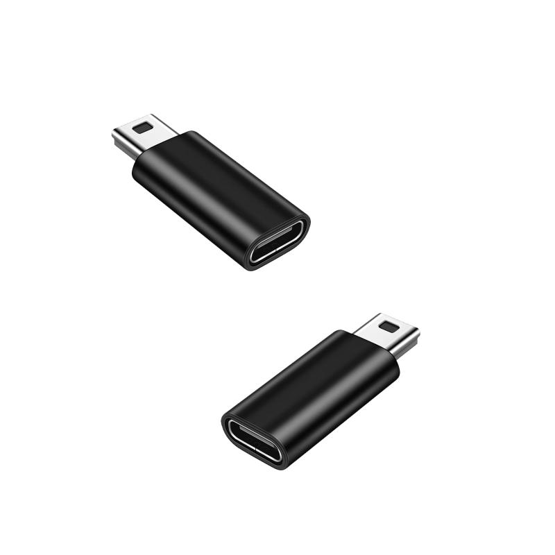 ALLVD 2�ĥ��å� USB C to �ߥ�USB�Ѵ������ץ�(�᥹) - (����)�����ץ��� Mini B�� �Ѵ����ͥ��� ���Ťȥǡ���ž�� �Ѵ������ץ��� (�֥�å�*2��)
