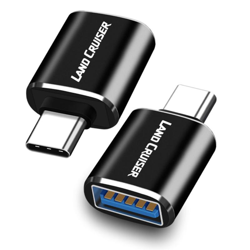 【Yamlten】ランドクルーザー usb type-c 変換アダプタ 2個セット ランドクルーザー LAND CRUISER 150系 200系 Type-CからUSB変換 USB3.0変換アダプタ 充電 データ転送 設定不要 長持ちする 黒
