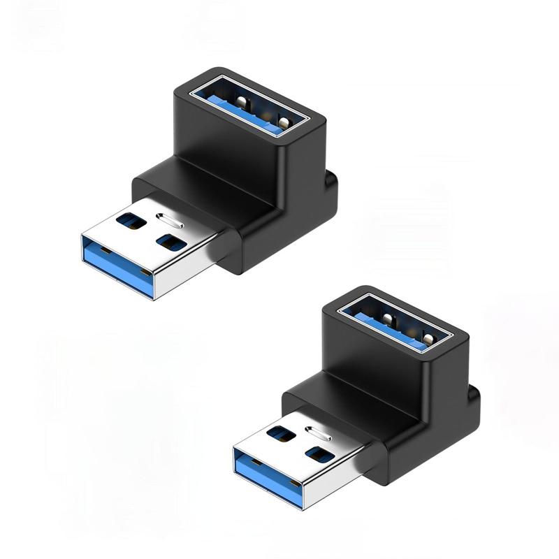 Lenovo - USB 3.0 L型 直角 変換アダプタ Type A (オス)-Type A (メス) 10Gbps 高速データ伝送 小型 軽量 延長電源データアダプター Uディスク、カードリーダー、プリンター、ラジエーター、ポータブルパソコ
