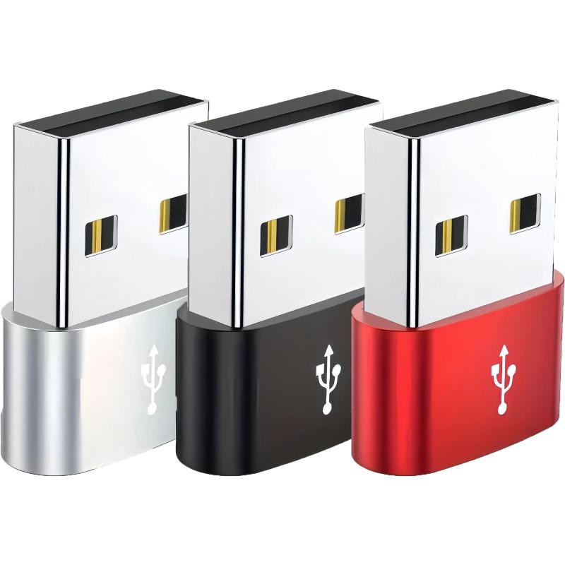 BRIIKPP TYPE-Cメス to USB2.0オス変換アダプタ 3個セット 急速充電 データ転送対応 コンパクト設計 リモートワーク/モバイル/PC/タブレットに最適