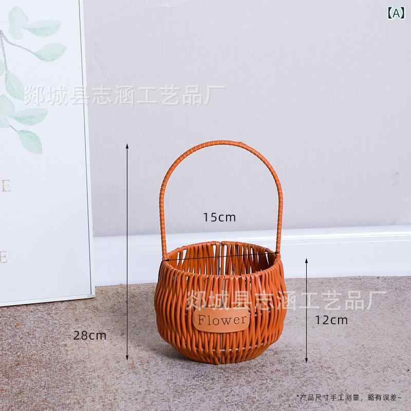 Laundry Storage - 花かごの 手提げ かごの 藤 編み 生け花 月子 卵 果物 diy 草 竹 編み オープン 生花 バスケット