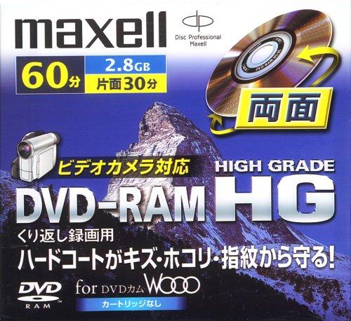 maxell ビデオカメラ用8cmDVD-RAM DRM60HG.1P ベアタイプ 両面2.8GB/60分