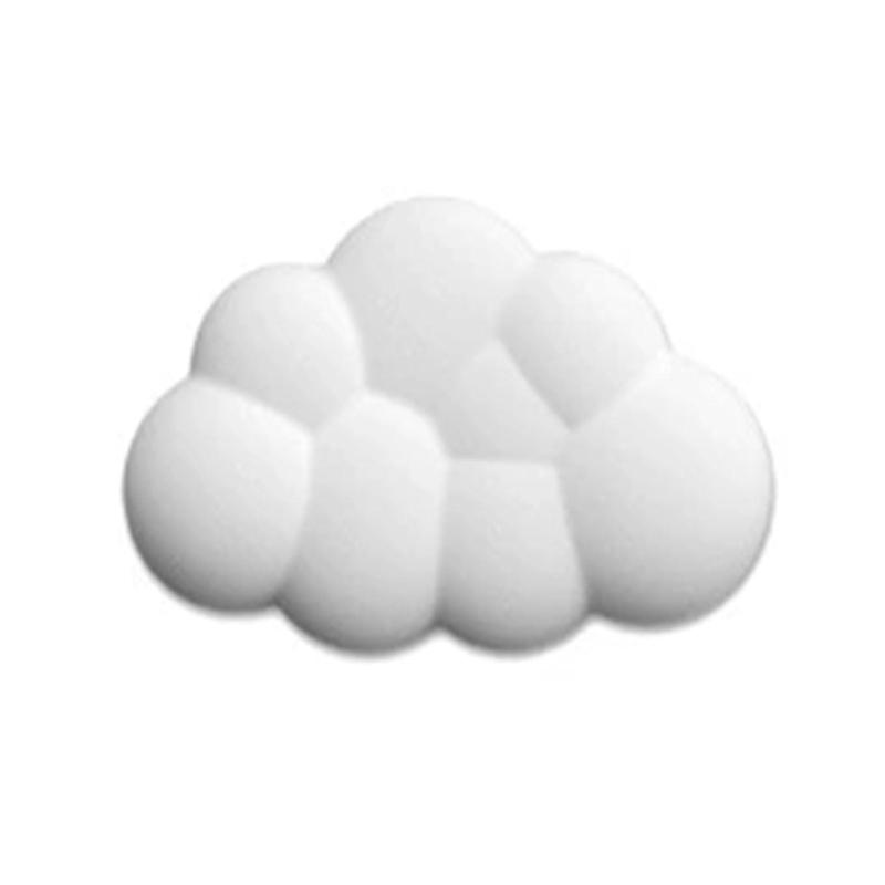 マウス手首クッション 可愛い雲状 ホワイト 1つセット人間工学デザイン 手首置き 疲労を軽減 低反発 耐久性良いす べりどめ PUシリカゲル底 小さな手づかみ 水洗い 通気性 柔らかい素材 PC