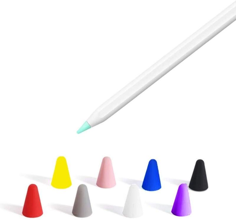 【8個入り】 Apple Pencil ペン先 保護 カバー アップルペンシル ケース ペン先スリーブ 滑り止め 柔らかい 静かな 脱着简单 書き込み摩擦を増やす ペンの摩耗を防ぐ キャップ 紛失防止 柔らか