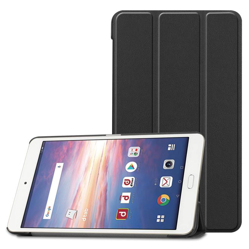 Eustak docomo D-02K ケース タブレット ケース 新型 docomo D-02K カバー スタンド機能付き 保護ケース 三つ折 マグレット開閉式 薄型 超軽量 全面保護型 docomo D-02K スマートケース (docomo D-0