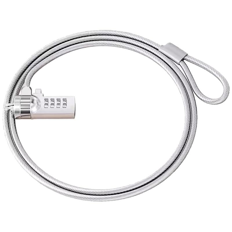 ESJNNK セキュリティワイヤー 1.2m ダイヤル式 4桁ロック ノートパソコン 3x7mmスロット対応 ダイヤル錠 ワイヤーロック 盗難 防止 防犯 軽量 PCオフィス 旅行 カフェ 展示会 シェアオフィス 出張