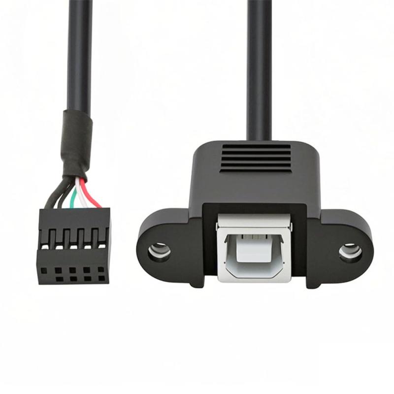 Xiwai USB 2.0 マザーボード 9 ピン 10 ピン ヘッダー - 標準タイプ B USB メス延長ケーブル (パネルマウント用ナット付き)