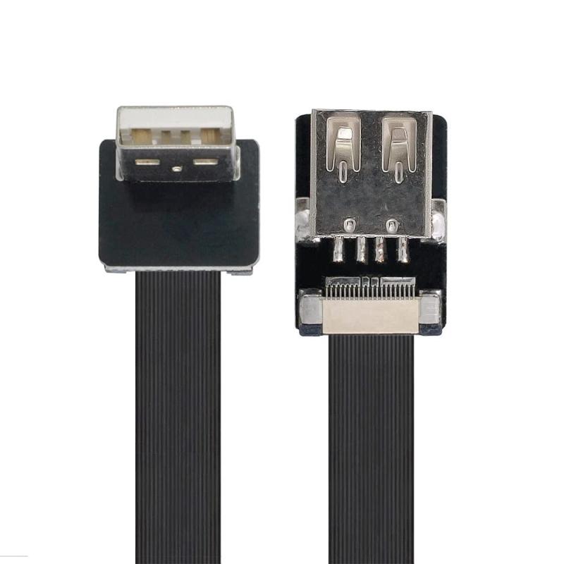 Xiwai アップアングル USB 2.0 タイプ A オス - メス延長データ フラット スリム FPC ケーブル FPV & ディスク &…