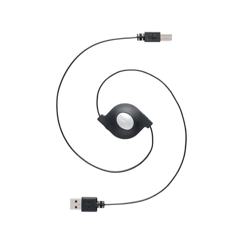 ELECOM USB3.0ケーブル A-Bタイプ 巻取式 0.7m USB3-RL07