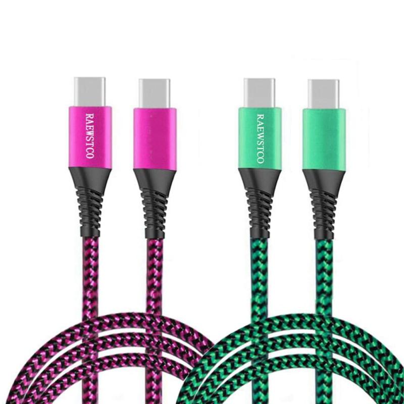 [2パック] C to C ケーブルPD対応 60W/3A 超急速充電 USB C to C ナイロン編み 断線防止 スマートフォン、Bluetoothヘッドセット、タブレットPC、コンピューターなどUSB-C各種対応