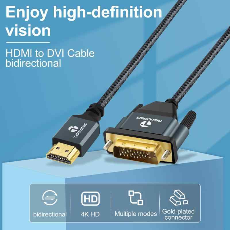 Thsucords 4K HDMI - DVIケーブル