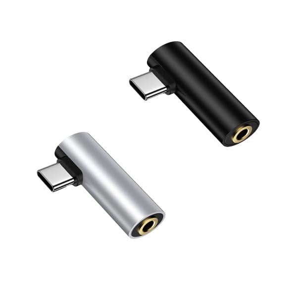 樂天商城 - ANNIBER タイプC イヤホンジャック Type C to 3.5mm変換アダプター*2個 L字型/4極/TRRS対応 usb cイヤホンジャック Hi-Fi音質 タイプc 変換ジャック USB C(メス) to 3.5mm(オス)変換コネクタ 音楽