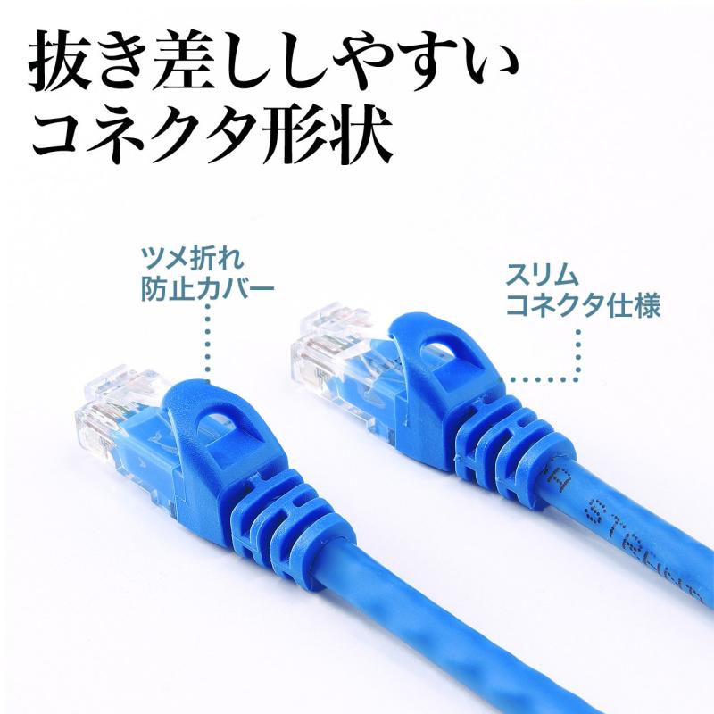 サンワダイレクト ツメ折れ防止 LANケーブル カテゴリ6a PoE対応 爪折れ防止カバー ブルー