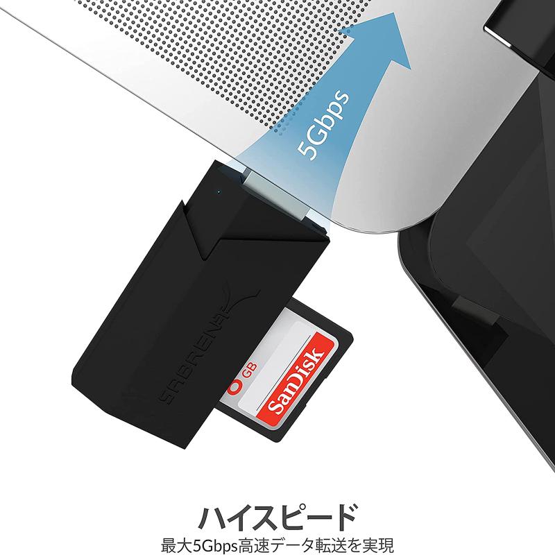 Sabrent USB 3.0 Micro SDおよびSDカードリーダー。