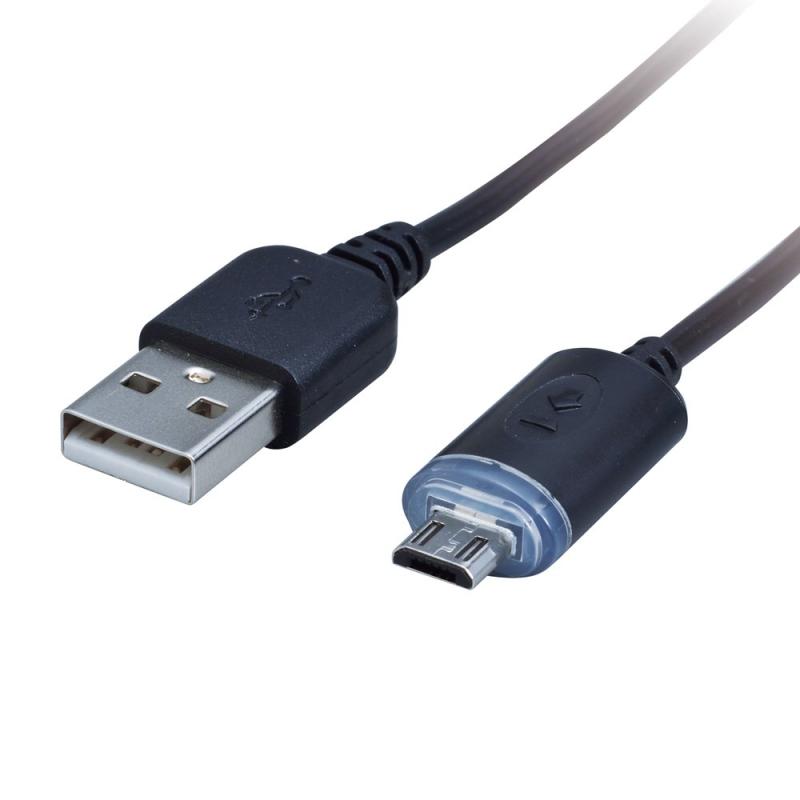 Rakuten - セイワ(SEIWA)ケーブル LEDライトケーブルMU microUSB 2.1A対応 1m ブラック D418