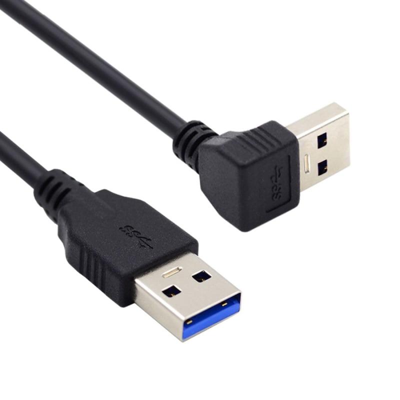 Chenyang USB 3.0ケーブルUSB 3.0タイプA 90度ダウンアングルエクステンションデータケーブル40cm