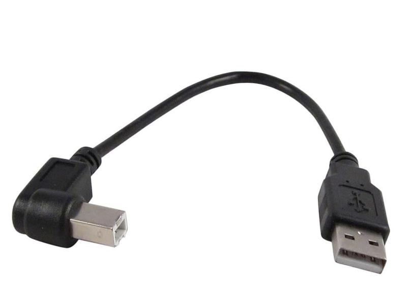 HEUOPVアダプター対応がある プリンタケーブル、この製品は黒、長さ12インチ、USB 2.0、コンピュータスキャナと互換性のある直角/高速プリンタケーブル