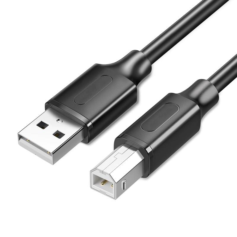 USB A - USB B ケーブル オス-オス 2A出力 あんていでんそう 印刷コード 高い耐久性 プラグアンドプレイ プリンタ ファクシミリ スキャナなどに対応（ブラック 1.5m）