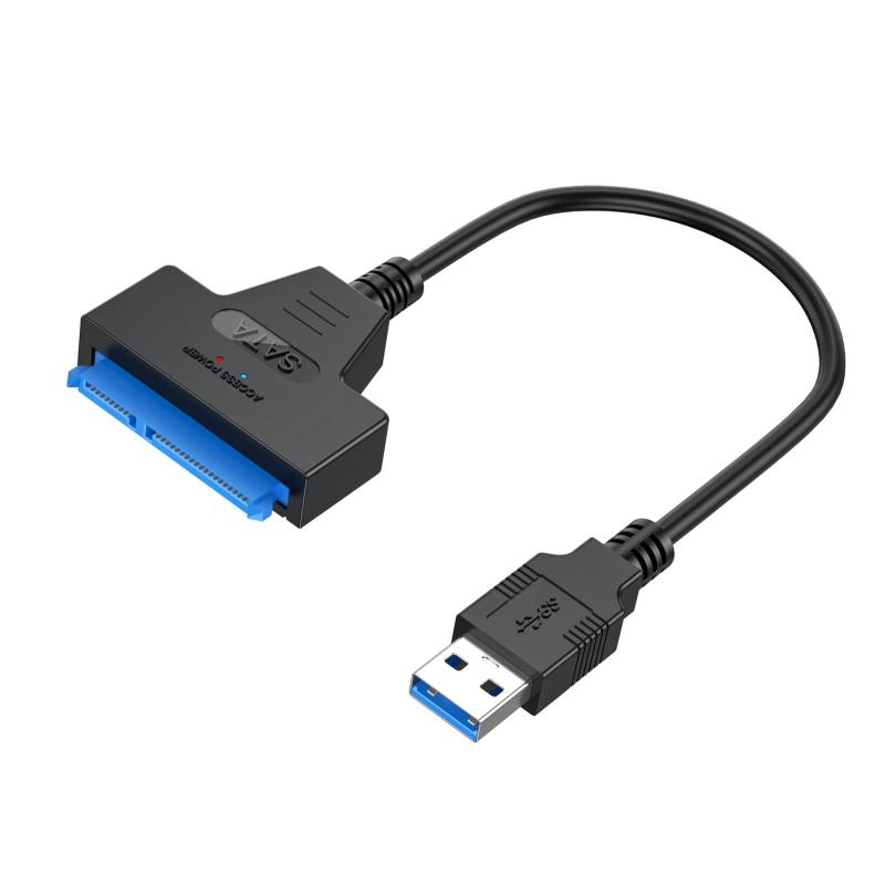SATAケーブル SATA - USBケーブル USB 3.0 - SATA III ハードドライブアダプターコンバーター 2.5インチSSD & HDDデータ転送用 (1, 12インチ)