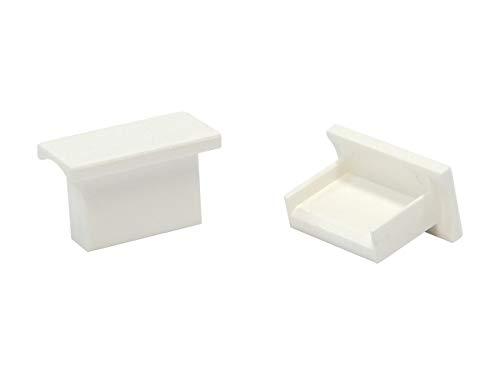 テクノベインズ USB-Aタイプ用 USBコネクタキャップ(白) つまみなし つば広タイプ 6個/パック USBACCK-W0