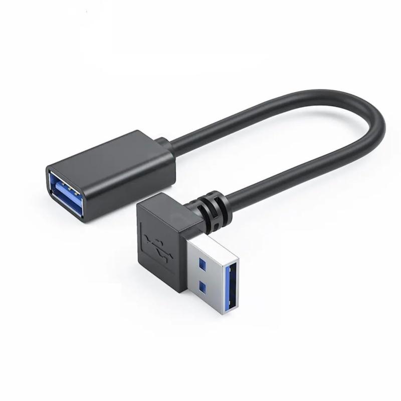 USB3.0 L型 90°方向延長ケーブル 向上L型 USB 3.0 変換ケーブル 方向変換 タイプAオス- タイプAメス 超高速 5Gbpsのデータ転送同期リード 1M ブラック