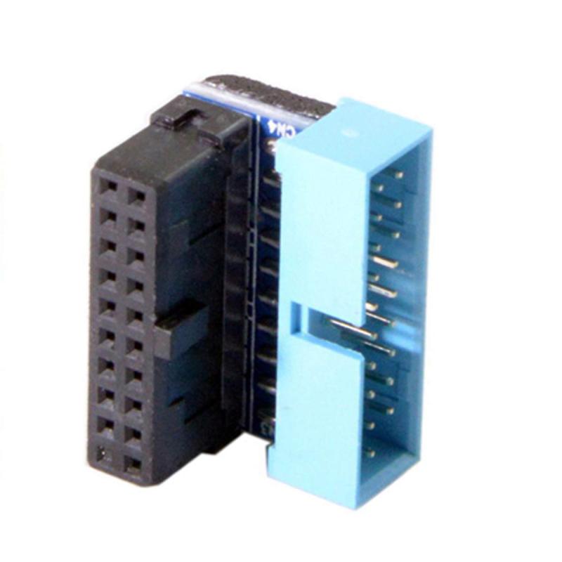 Cablecc USB 3.0 20ピン オス-メス 延長アダプター 上向き 90度 マザーボードメインボード用 (下向き)